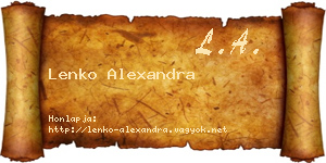 Lenko Alexandra névjegykártya